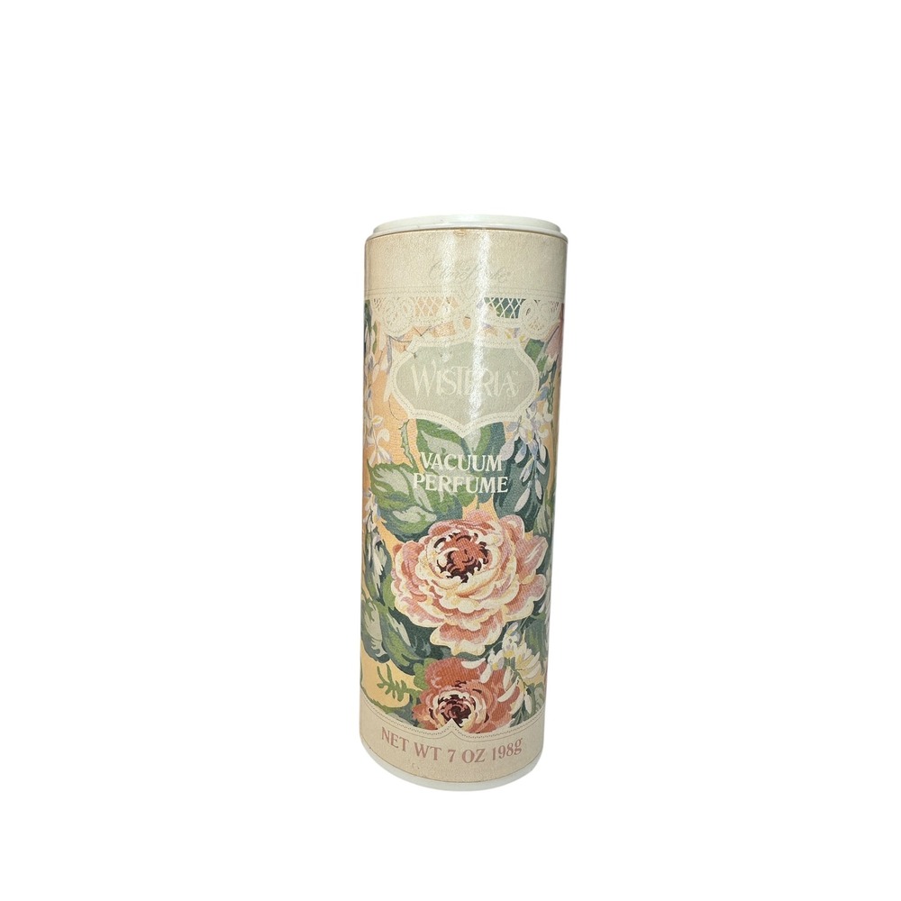 Claire Burke Wisteria‎ Vacuum Perfume Powder 7 oz 1989 HTF Vintage 90% Full